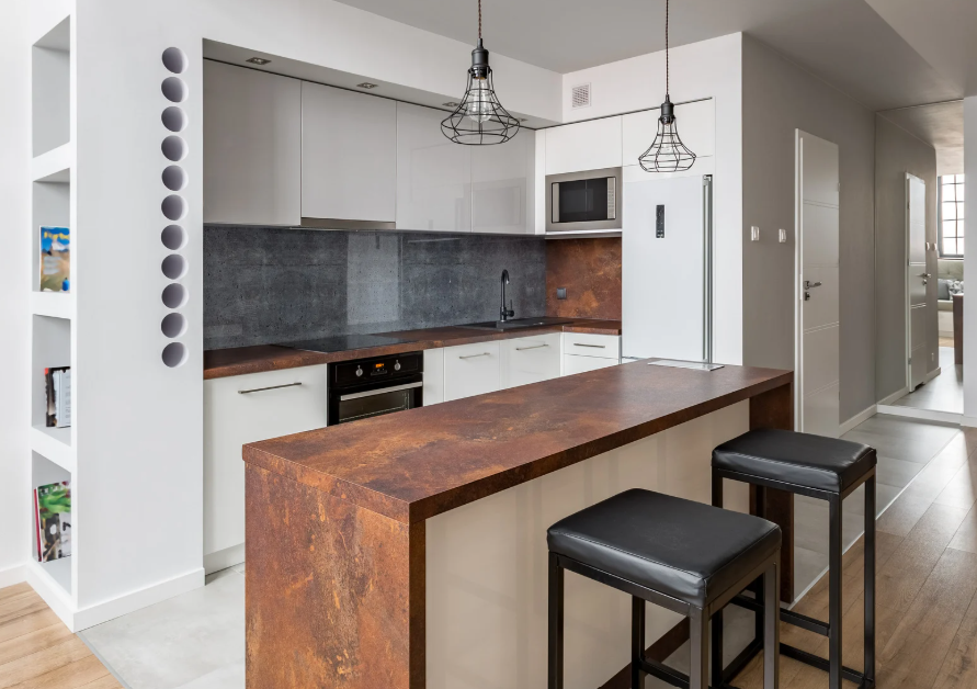 עיצוב מטבח קטן עם אי